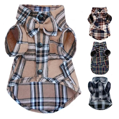 Pet Shirt Clothes for Dogs and Cats (Khaki / X-Small)