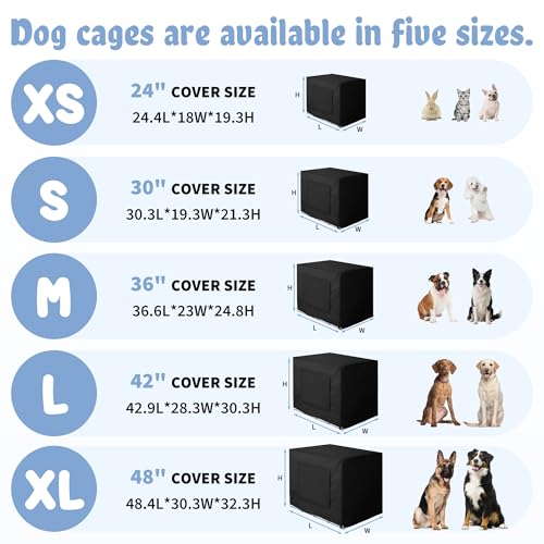 Dog Crate Cover (30.0"L x 19.3"W x 21.3"H / Black)