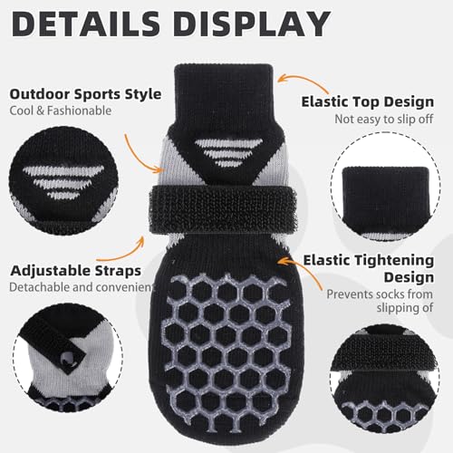 Dog Socks Shoes for Hot Pavement (Black / Medium(4 Pack))