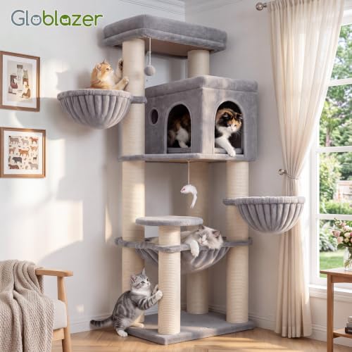 Cat Tree Tower with 12 Extra (Light Grey / XL)
