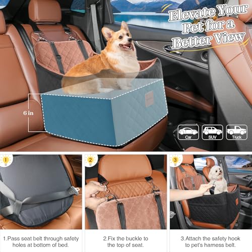 Dog Car Seat for Small (Black/Brown / Medium)