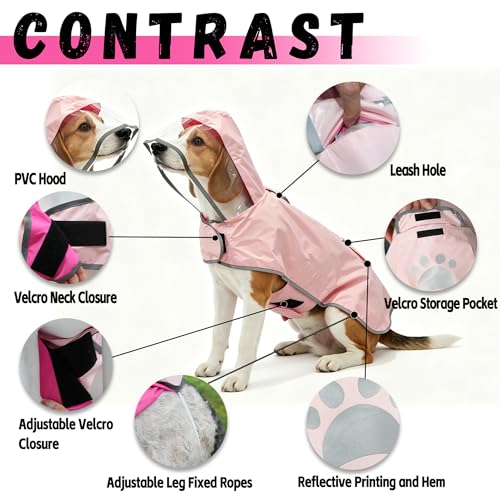 Reversible Dog Raincoat (Pink / Medium)