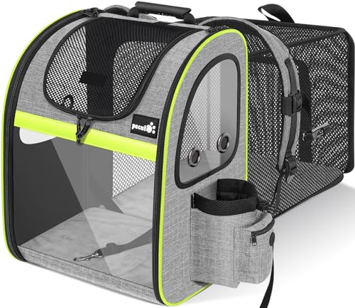 Cat Backpack Expandable (Grey / 12.6"L x 10.2"W x 16.5"H)