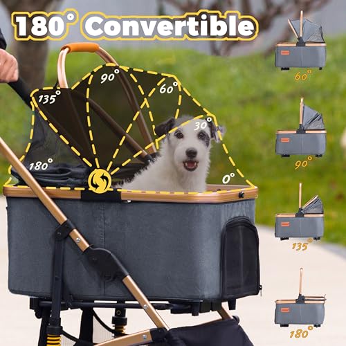 Pet Stroller for Small Dogs Cats (Gray)