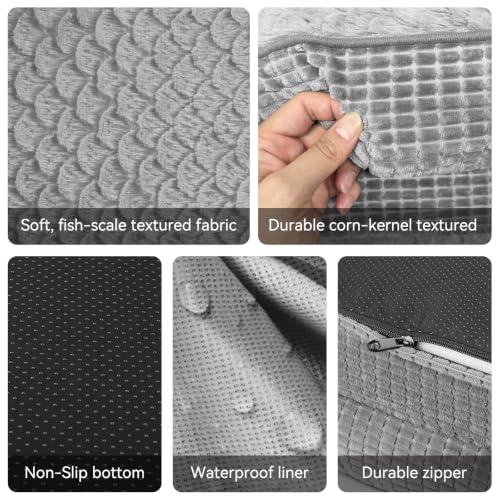 Orthopedic Dog Bed for Large Dogs (Light Grey / 35"l X 25"w X 7.0"th)