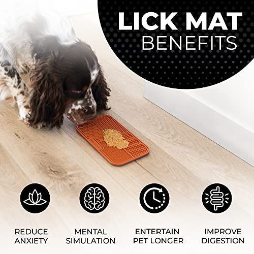 Dog Lick Mat for Dogs (1 Pack / Orange)