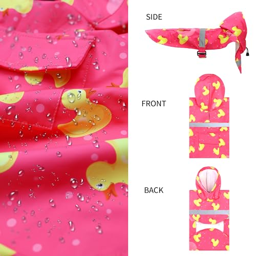 Large Dog Raincoat Adjustable (Large (Pack of 1) / Pink Duck)
