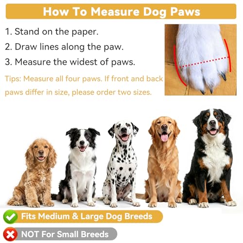 Breathable Dog Boots for Medium Large Dogs (Black / XL (Insole Width 2.8")for 72~94lb)