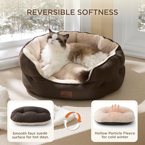 Self Warming Cat Bed (20"L x 19"W x 6"Th / Self Warming Brown)