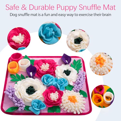 Snuffle Mat for Dogs Pet Treats Feeding Mat for Small (Rose pink)