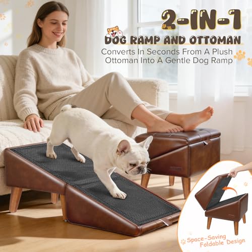 Dog Stairs for Small Dogs 16" H (Brown / 16" H)