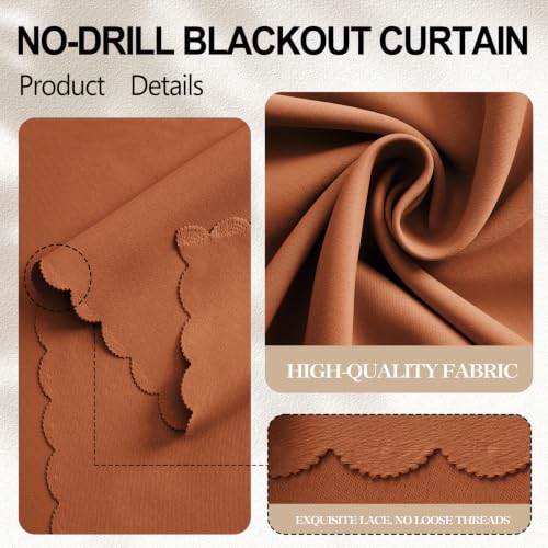 Self Adhesive Curtain (Orange / 47"W x 84"L (Pack of 1))