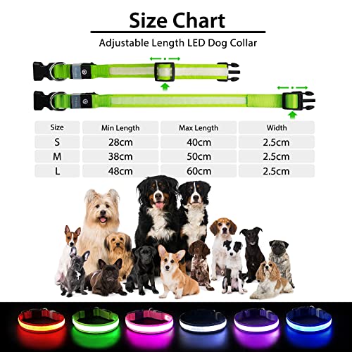 Light up Dog Collar (Green / S(11 inch-15.7 inch))