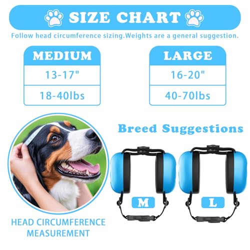 Dog Ear Muffs Noise Protection (M-blue)