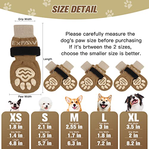 6PCS Anti Slip Dog Socks to Prevent Licking Paws (Medium (6 Count) / Khaki)