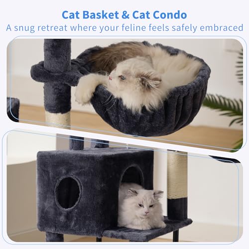 Cat Tree with Toy (49.2 inch / Smoky Gray)