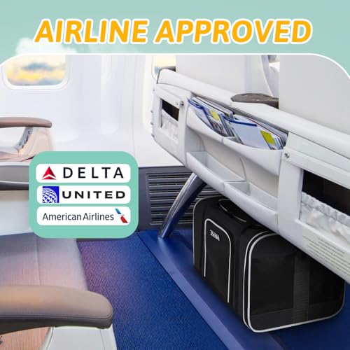 Small Pet Carrier 18" L x 11" W x 11" H Airline Approved (18.0"L x 11.0"W x 11.0"H / Black)