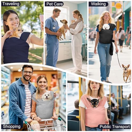 Pet Sling Carrier for Small Dogs and Cats (A-Black)