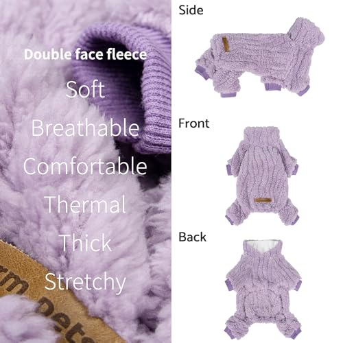 Turtleneck Fleece Dog Sweater Pajamas (XX-Large / Lavender Purple)
