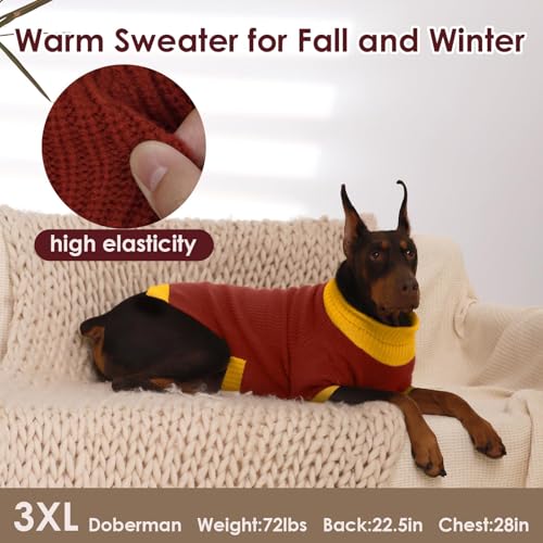Dog Sweater XXXL (XXX-Large (Chest 31.5") / Burgundy)