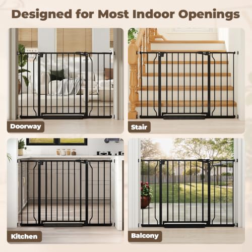 29" 45" Baby Gate for Stairs & Doorways (Black / 29-45"Wide, 30"Tall)