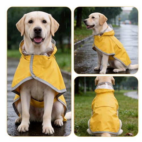 Dog Raincoat Adjustable Dog Rain Jacket (XXL)