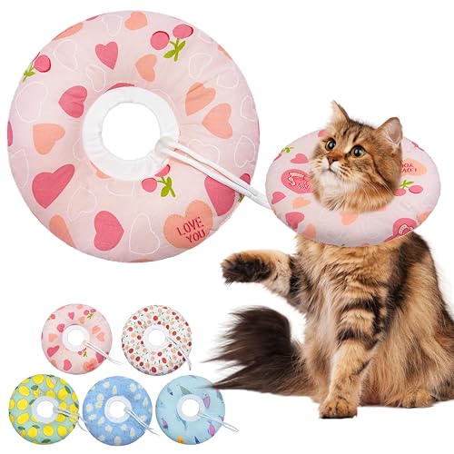 Cat Cone Collar Soft (Pink Heart / Large)