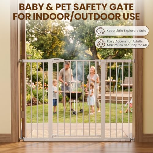 36" Extra Tall Baby Gate for Doorways (White / 29.7-57"W x 36"H)