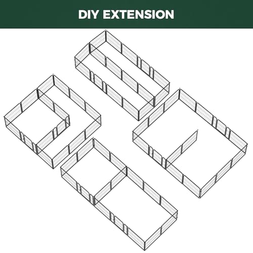 Homeplus Indoor Dog Playpen with Divider Connectors (Black / 24"H)