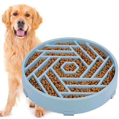 Slow Feeder Dog Bowls Large Medium Breed (Mist Blue)