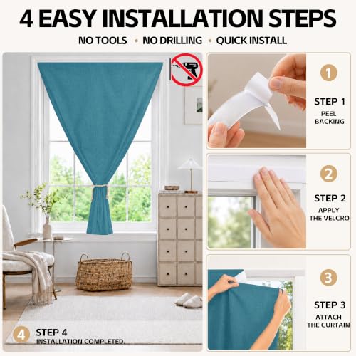 Portable Blackout Curtains (Stone Blue / 52"W x 72"H)