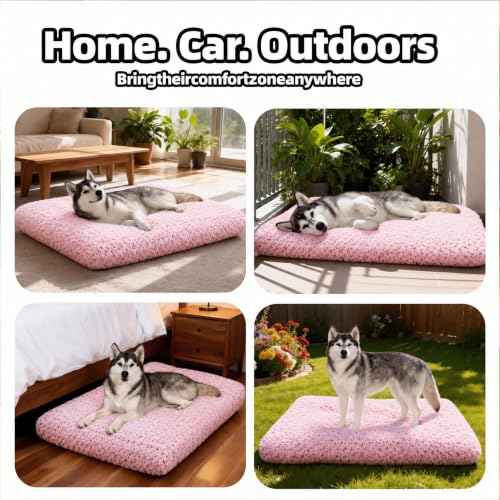 Dog Bed Large Size (Pink / 41"L x 27"W x 4"Th)
