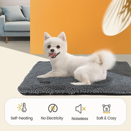 Self Warming Cat Bed Self Heating Cat Dog Mat Pet Pad Extra Warm (29.1"L x 18.9"W x 1.0"Th / Dark Grey)
