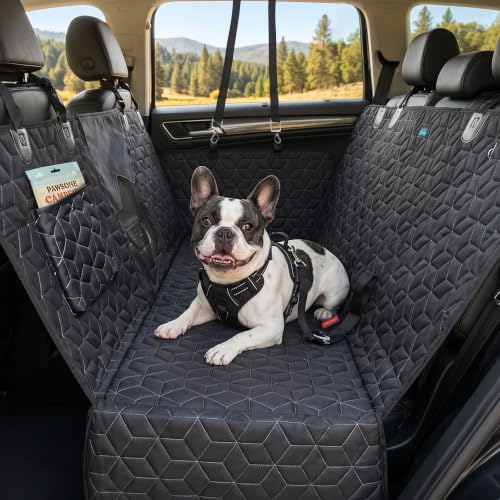 Dog Car Seat Cover for Back Seat (Large-56.5" / Hammock-Black)