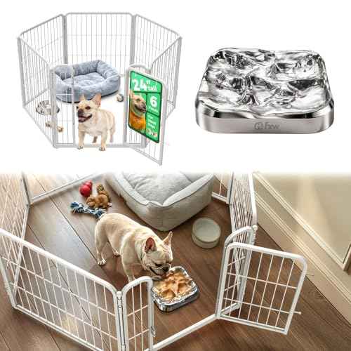 Homeplus Indoor Dog Playpen with Lick Mat (White / 24"H)