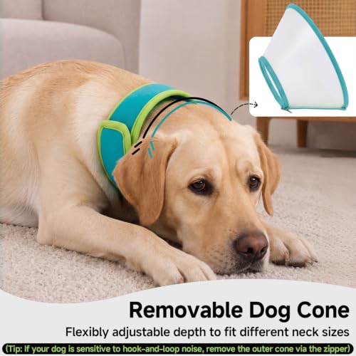 Dog Cone Collar to Stop Licking (Green / S)