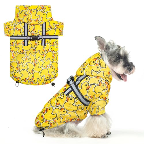Dog Raincoats for Small Dogs (Duck Yellow / S(Back 13.2", Chest 18.5", Neck 13.9"))