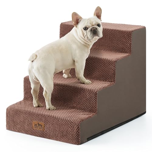 Dog Stairs for Small Dogs (Brown / 17.7x23.6x17.7 inch)