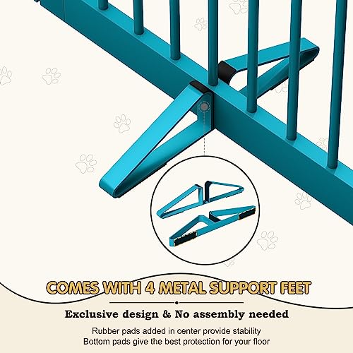 Freestanding Pet Gate with Door (6 Panel 32" / Blue)
