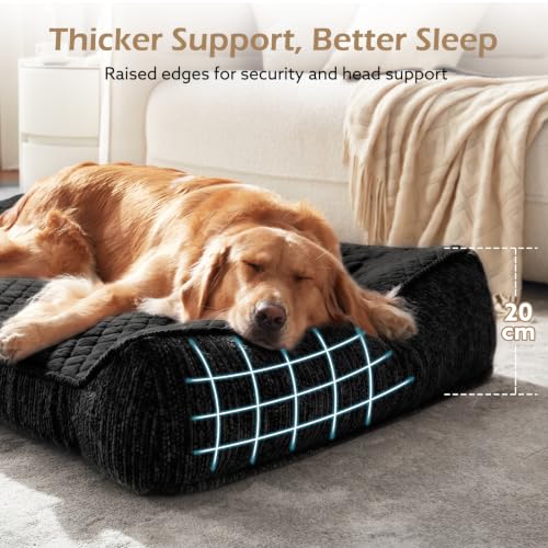 Extra Large Orthopedic Dog Beds Large Sized Dog (XXL(48"L x 34.5"W x 10"Th) / Black)