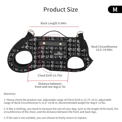 Dog Lift Harness Dog Carrier Sling for Small Dogs & Cats (Medium(8-13 LBS) / 2.0 Black)