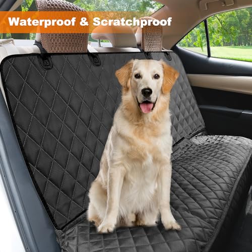 Waterproof Scratchproof Pet Bench Seat Covers for Cars (black / Medium-52"W)