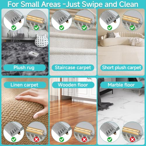 Carpet Rake for Pet Hair Removal Tool (54in-3 pcs-Rake-Grey)