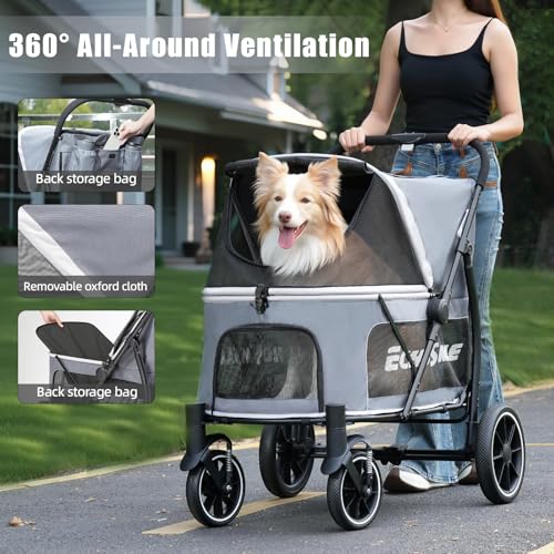 Dog Stroller for Large Dogs (Gray)