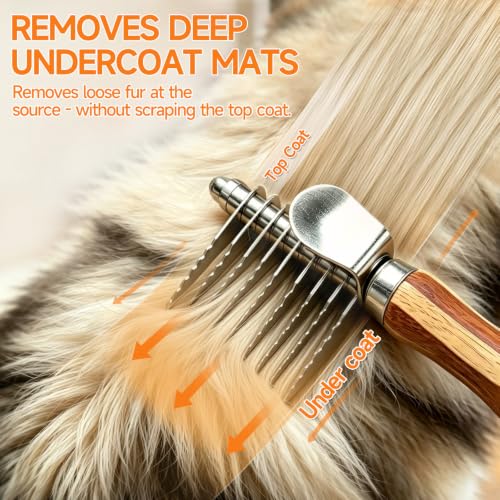 Pet Dematting Comb for Dogs & Cats (Wood)