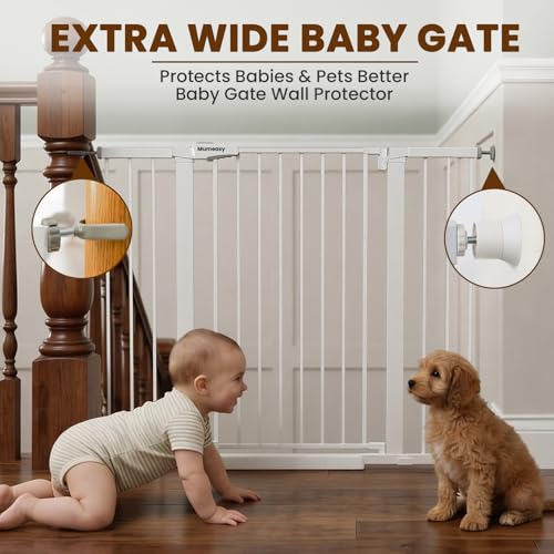 36" Extra Tall Baby Gate for Stairs (White / 29.7-48"W x 36"H)