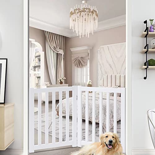 Wooden Free Standing Dog Gate 40" W x 24" H (White / 40"W x 24"H)