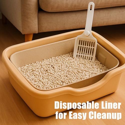 8 Pack Disposable Litter Boxes for Kitty Cats (Brown)
