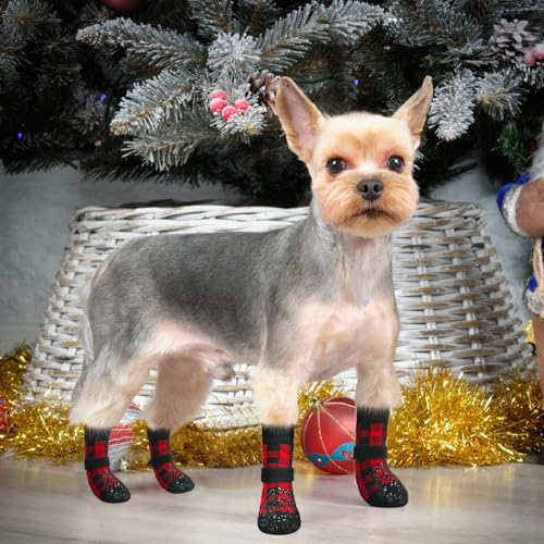 Anti Slip Dog Socks (Large (6 Count) / Black&Red)
