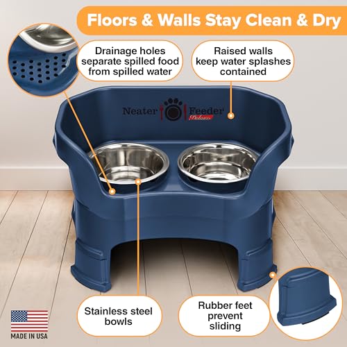 Neater Feeder Deluxe Mess (Medium + Standard Bowl / Dark Blue)